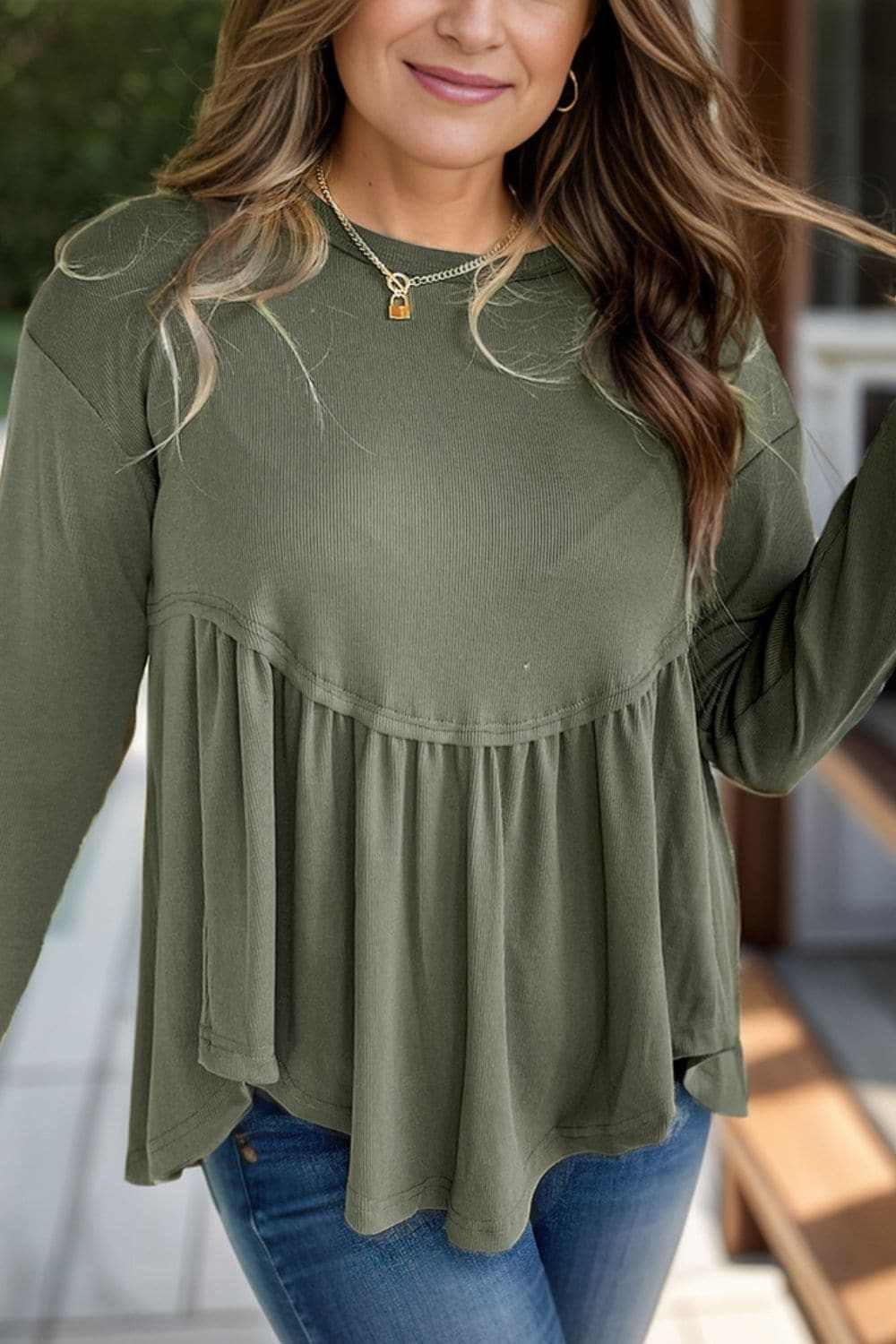 Trendsi Chic plus size long sleeve blouse