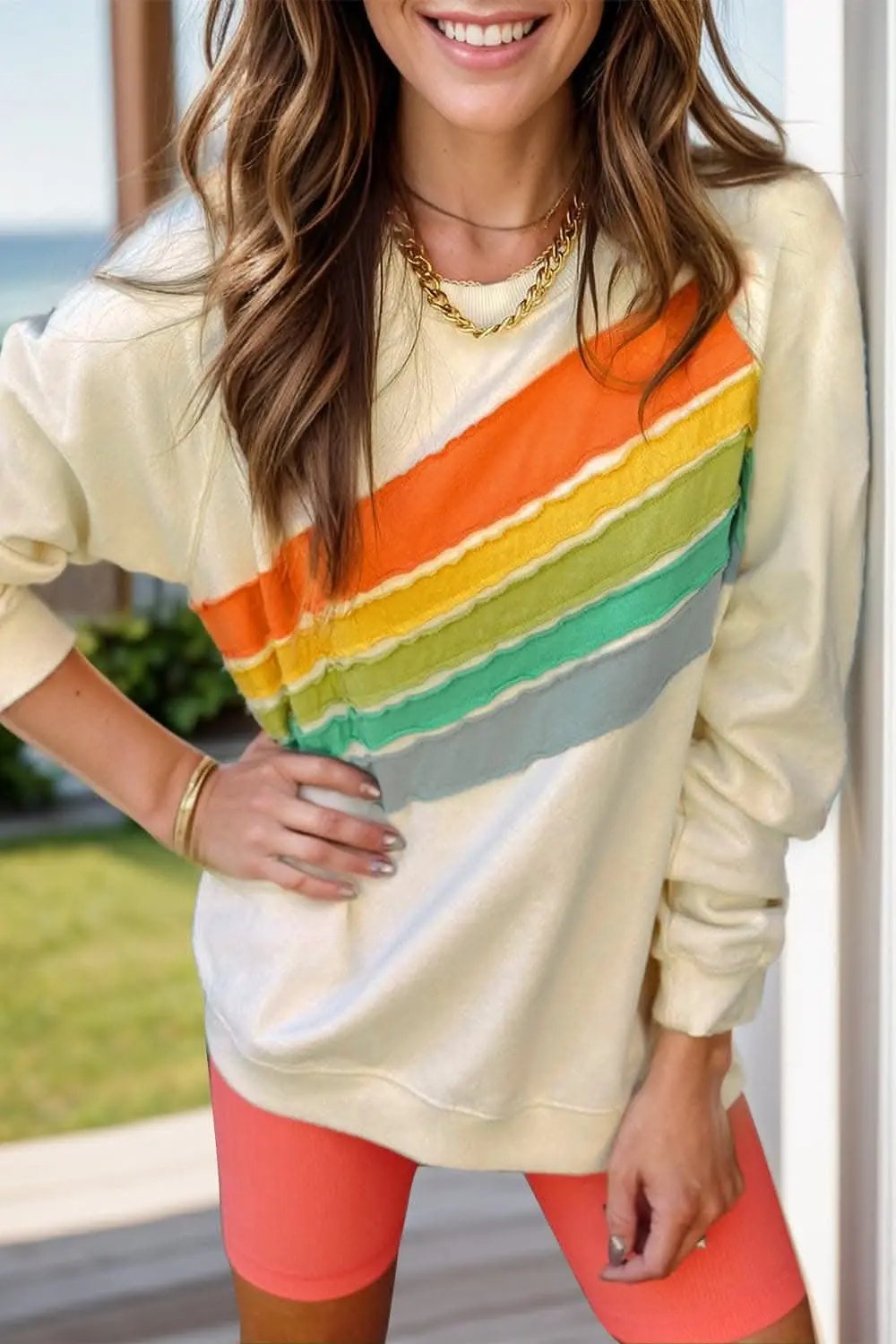 Trendsi Colorblock Long Sleeve Sweatshirt