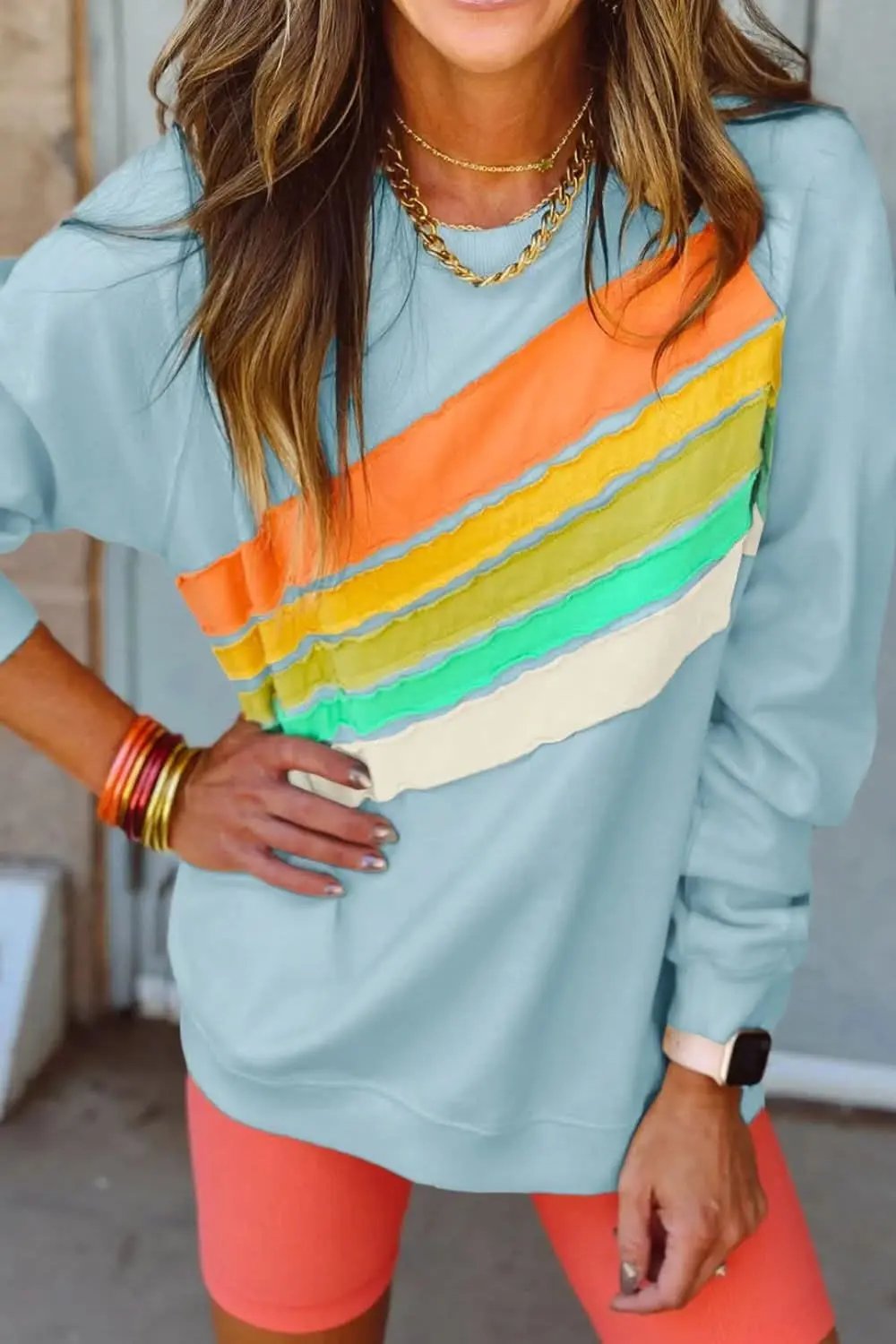 Trendsi Colorblock Long Sleeve Sweatshirt