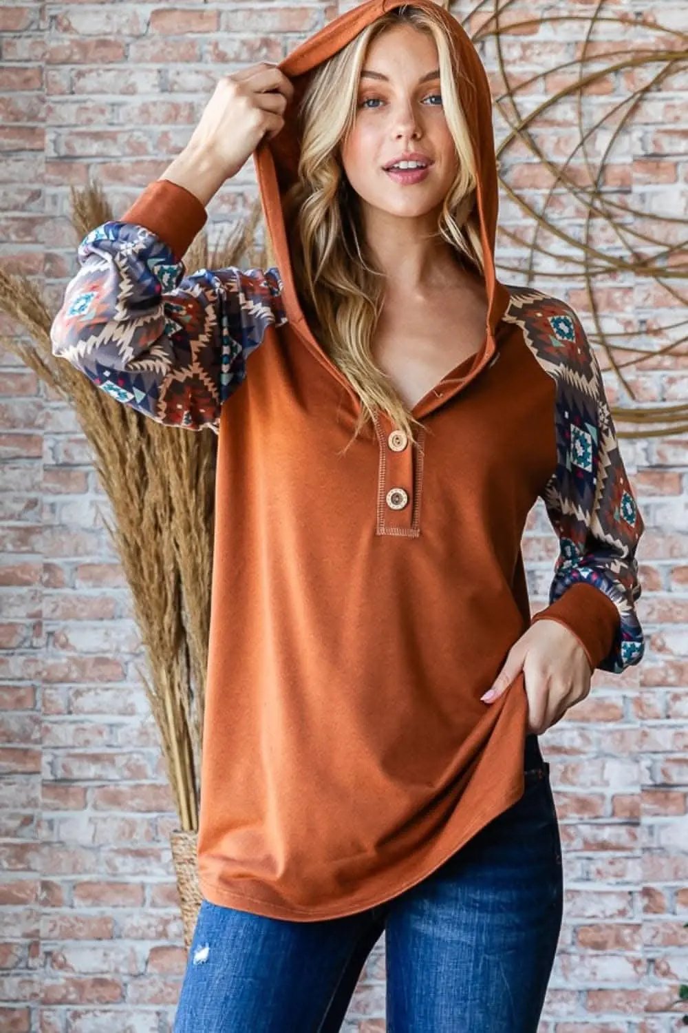 Trendsi Hooded Long Sleeve Women&amp;#39;s Cozy Top Loungewear Sweatshirt - Soft &amp;amp; Comfy