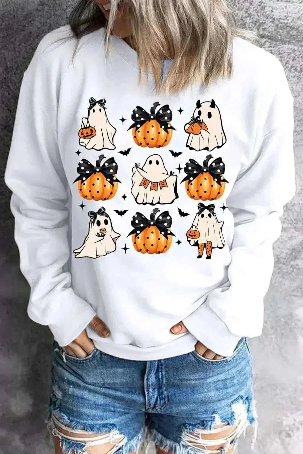Halloween Ghost Pumpkin Sweatshirt