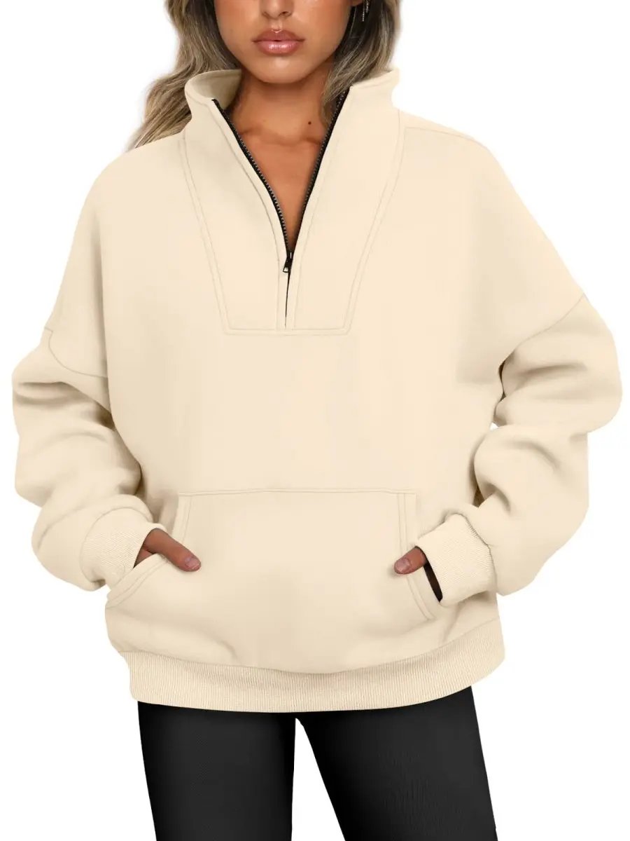 Love Salve Half Zip Sweatshirt Women&amp;#39;s Fall/Winter Oversized Pullover - Comfy &amp;amp; Trendy