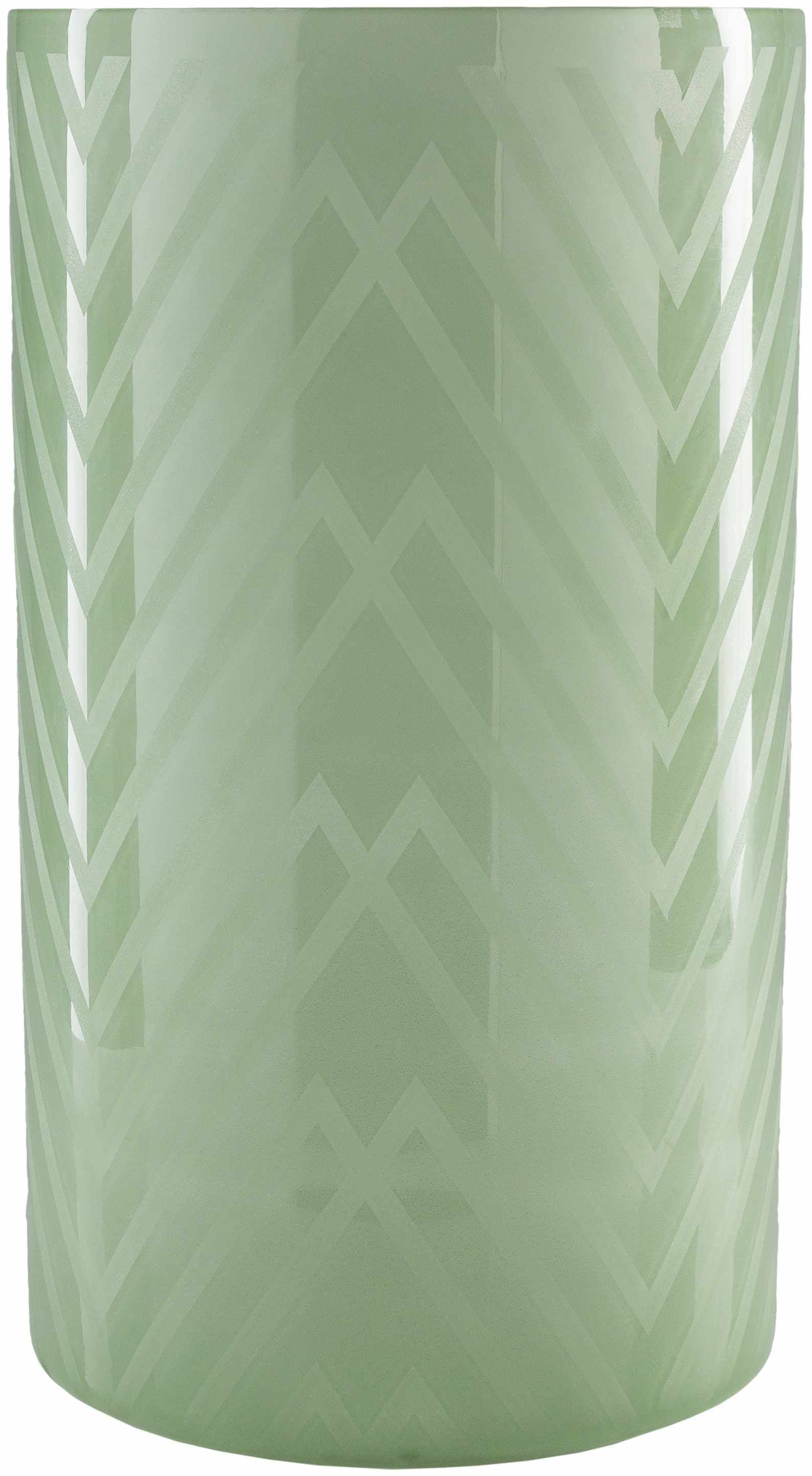 Flynn Green Chevron Glass Decorative Accent
