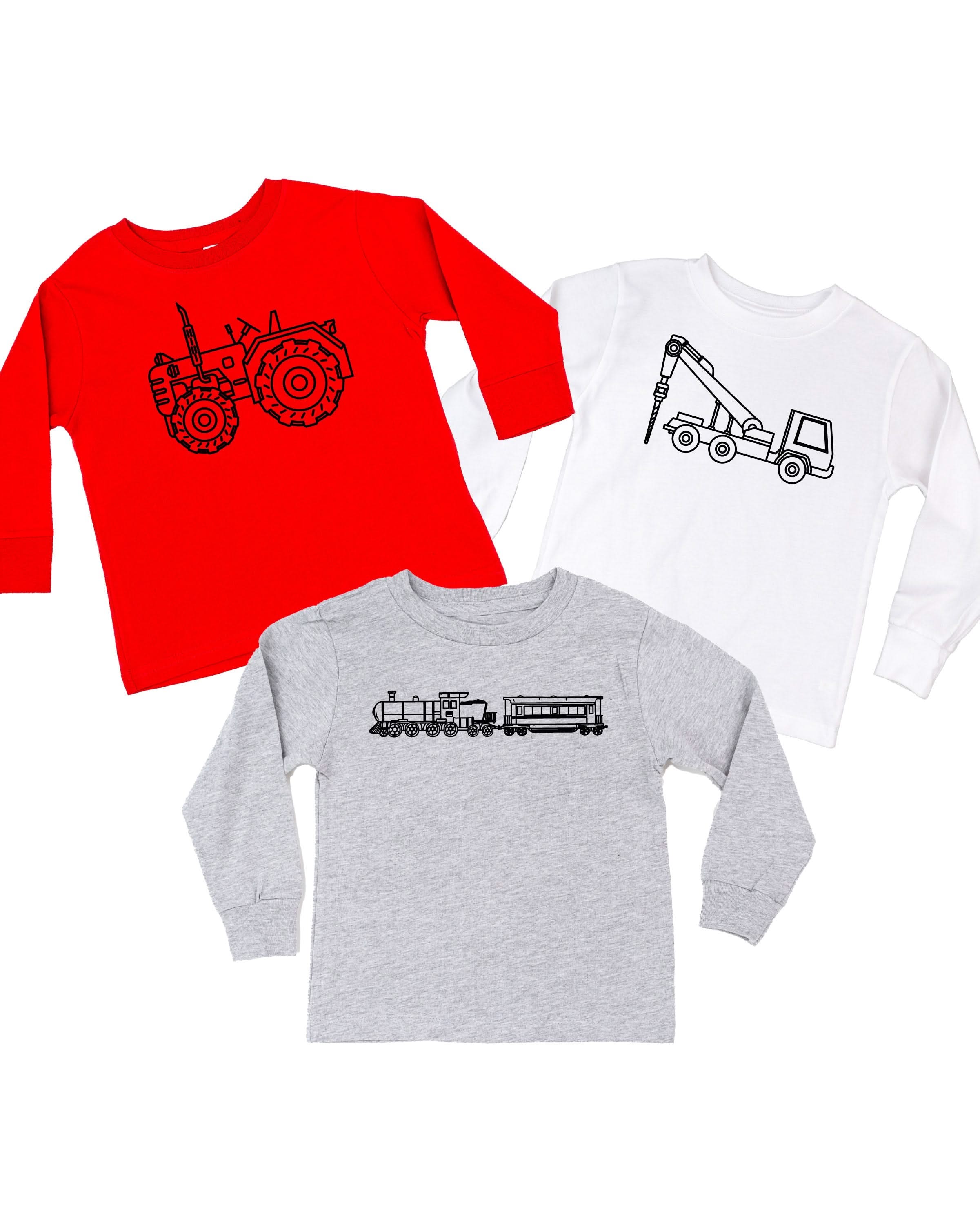 Trucks N&#39; Things Minimalist Design - (Choose Your Vehicle) - Child Long Sleeve Tee