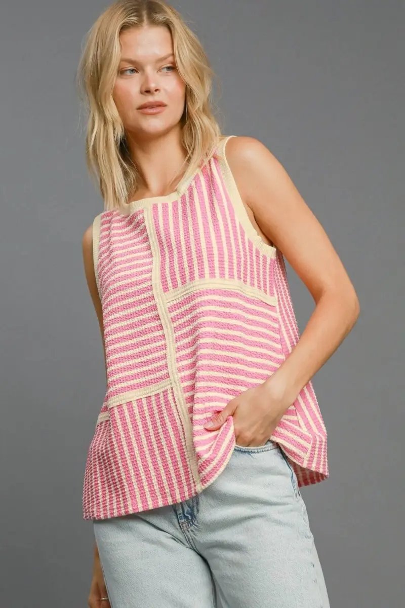 Trendsi Umgee Striped Tank Women&amp;#39;s Casual Top USA Shipped