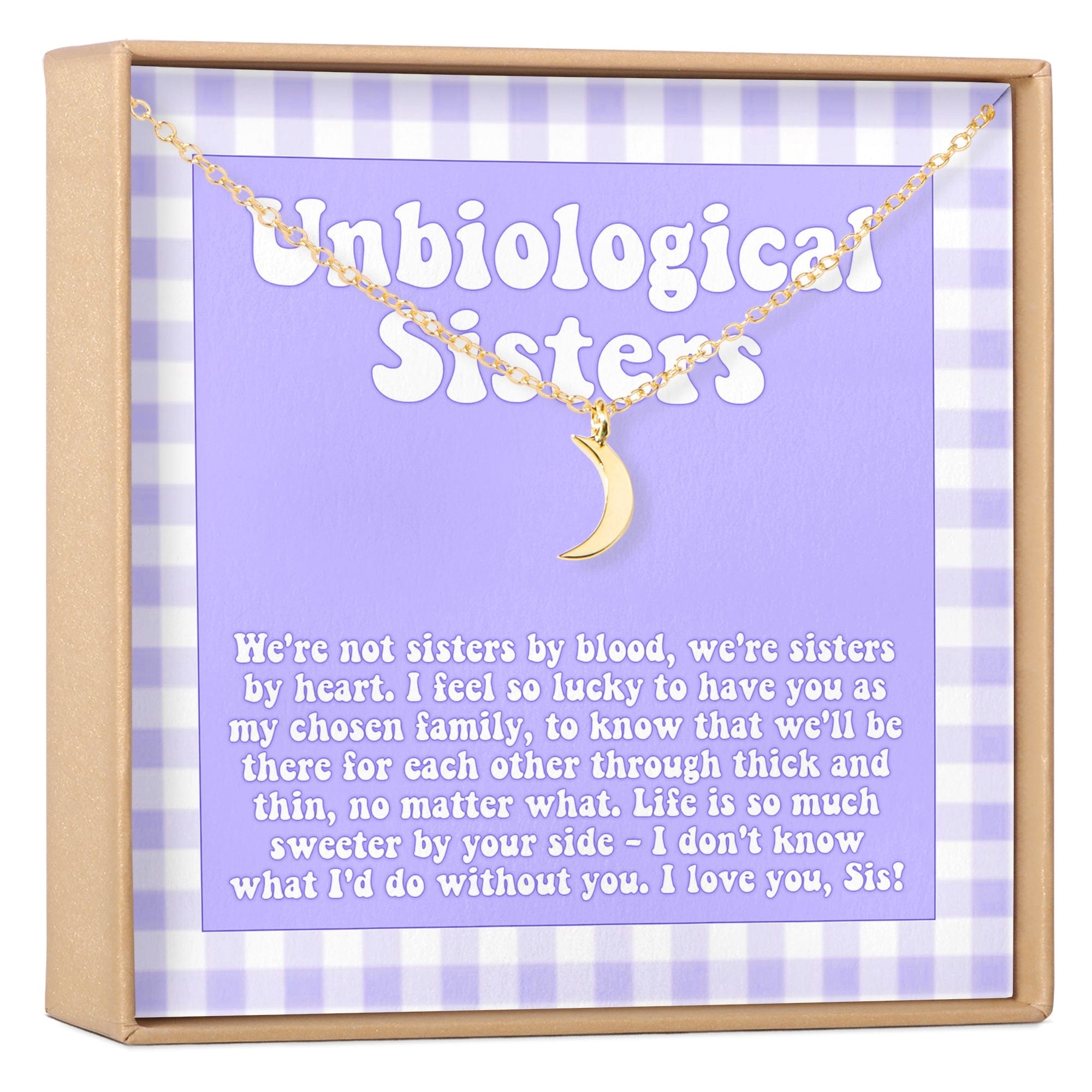 Unbiological Sisters Crescent Moon Pendant Necklace