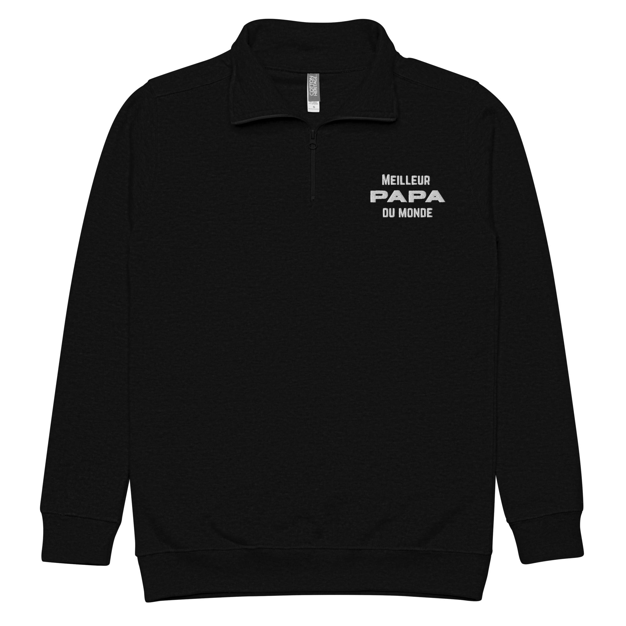 MEILLEUR PAPA DU MONDE EMBROIDERED FLEECE PULLOVER
