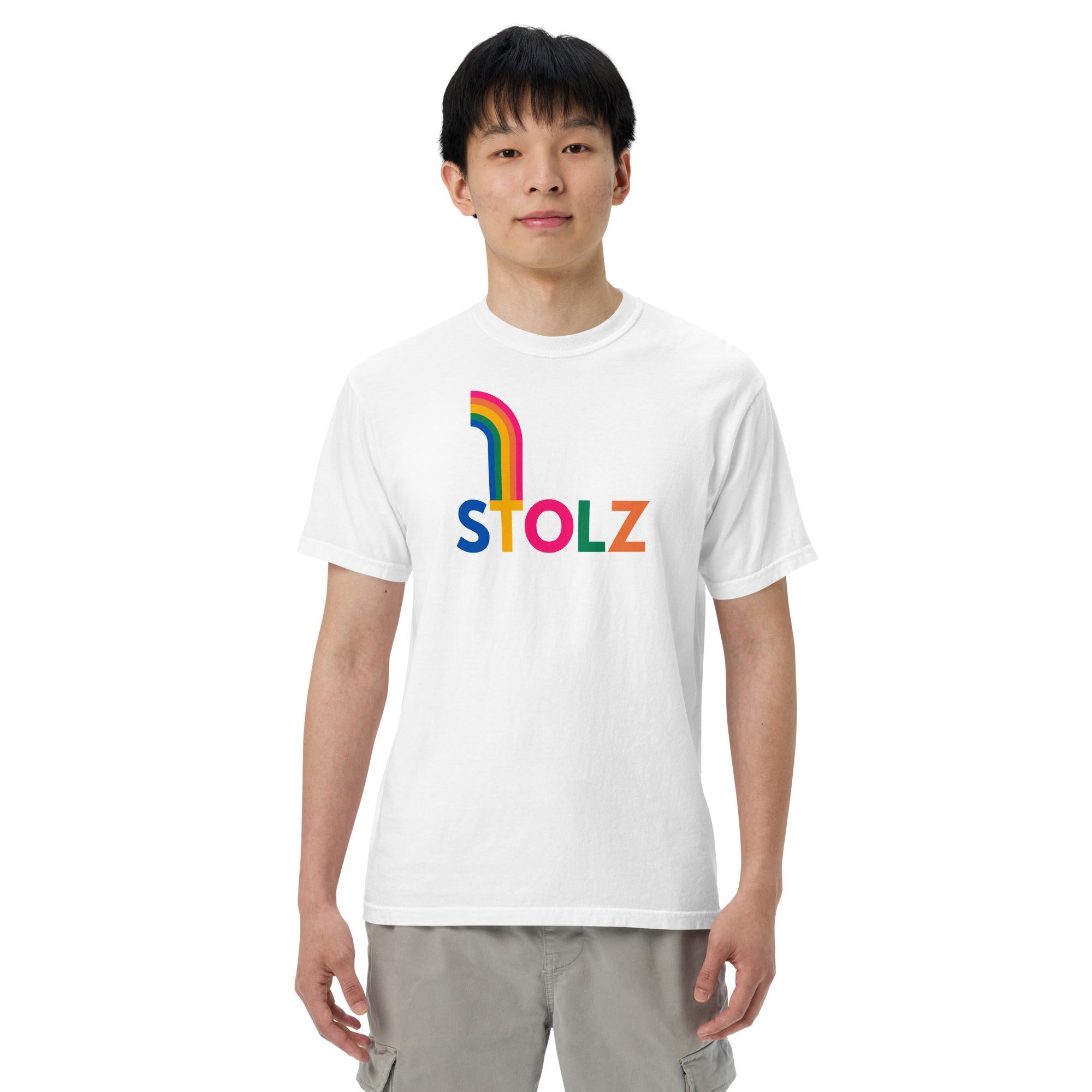 Unisex STOLZ rainbow garment-dyed heavyweight t-shirt
