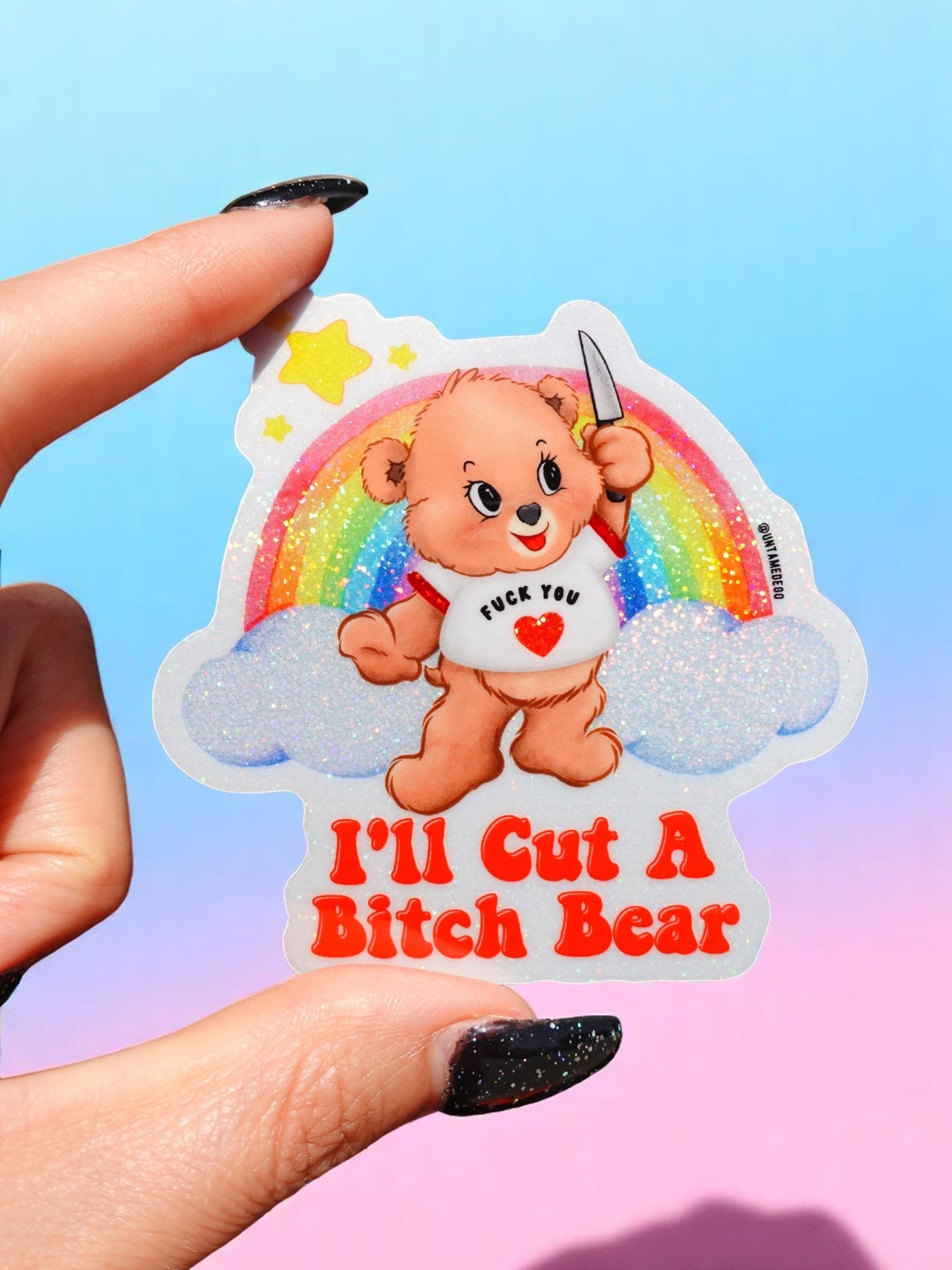 I&amp;#39;ll Cut A Bitch Bear Lolly The Bear Sticker