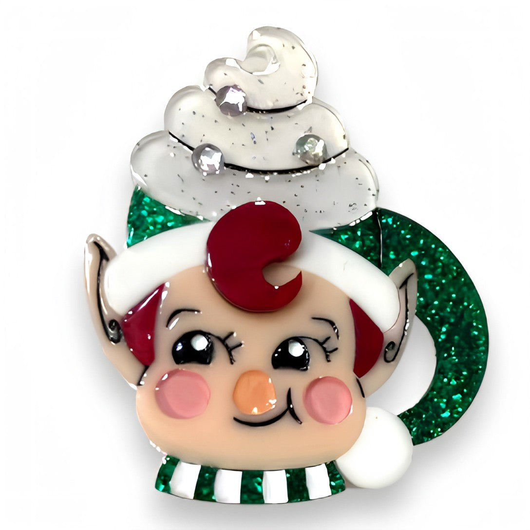 Jolly Jingler Mini Elf Mug Brooch by Lipstick &amp;amp; Chrome