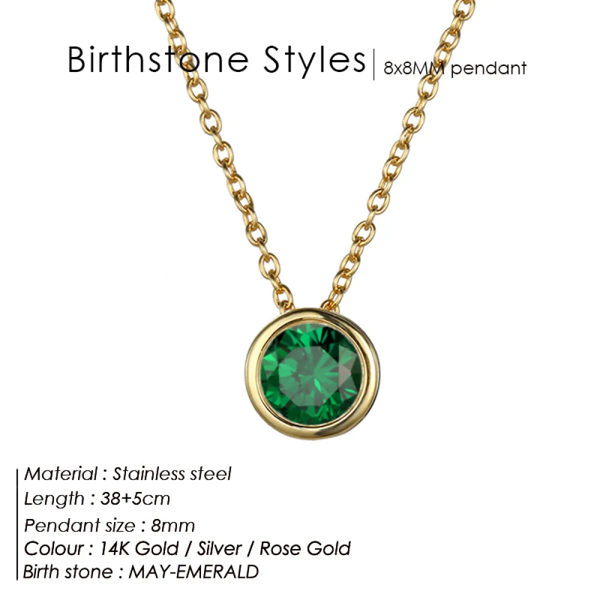 Style Loft Collection Stainless Steel Birth Gemstone Necklace