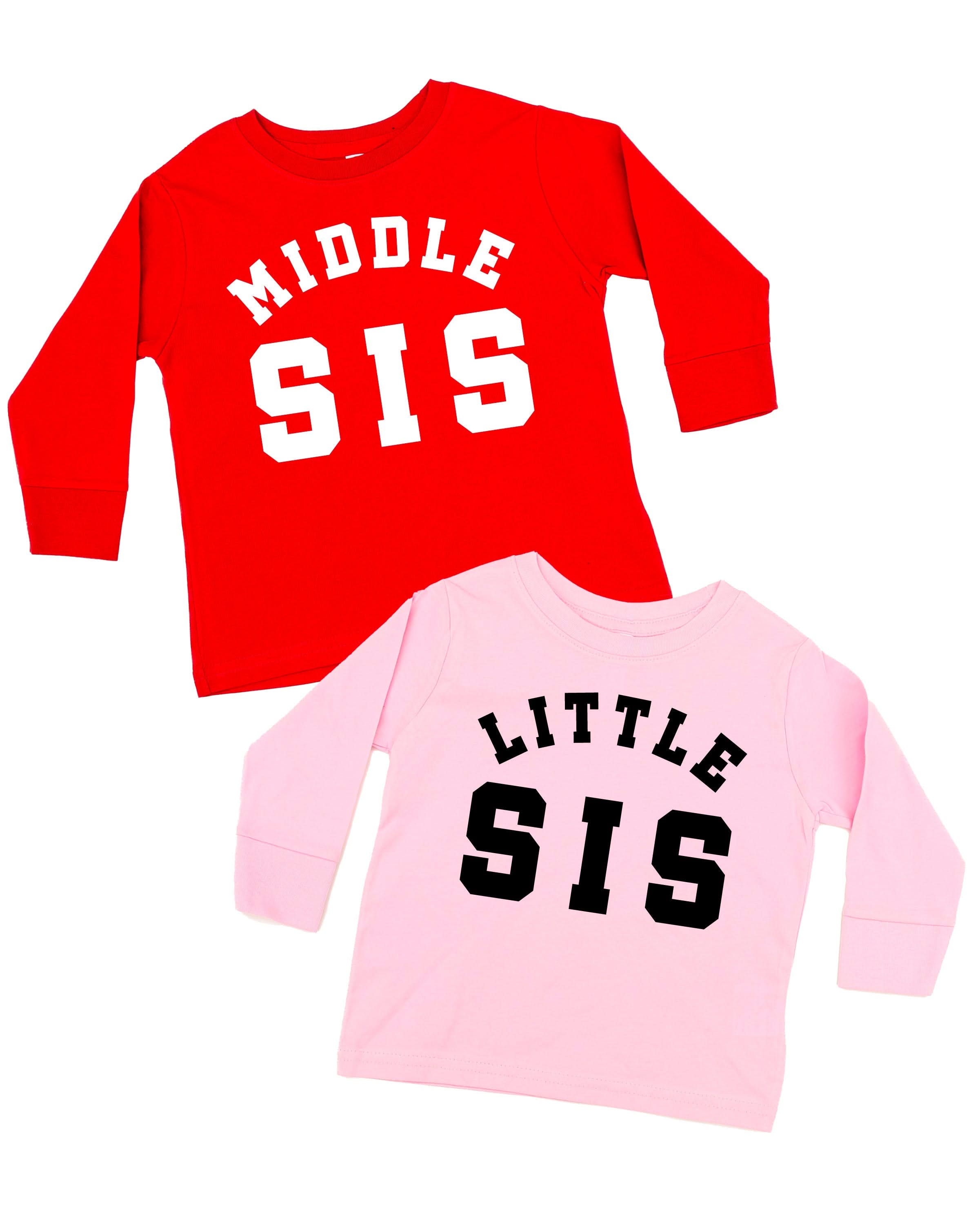 Varsity &#39;Sis&#39; Sibling Tees - (Choose Your Role) - Child Long Sleeve Tee