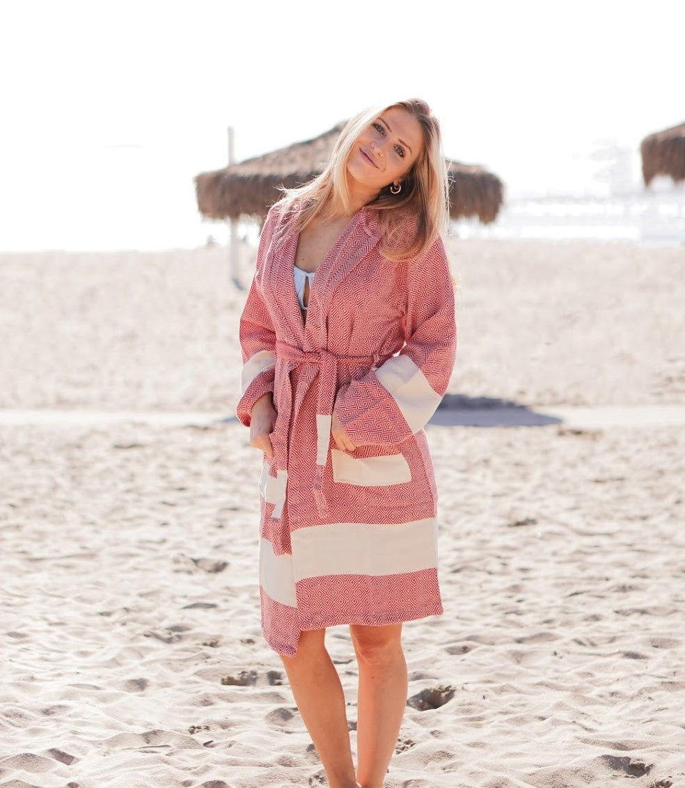 Basiclayersca Venice Turkish Bathrobe Hand Made in Turkey 100 Percent Natural Turkish Cotton S M L XL - Clothing | Premium Quality | Fast Shipping