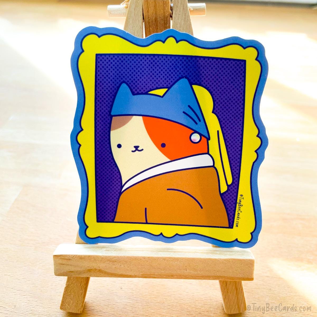Vermeer Cat Girl with Pearl Earring Vinyl Sticker - RaeJais