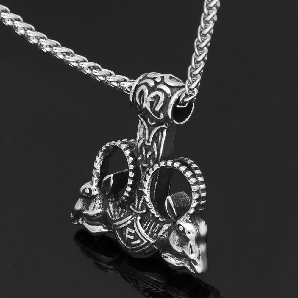 Vikings Thor&amp;#39;s Rams Stainless Steel Pendant Necklace
