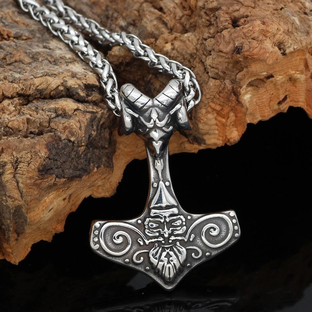 Vikings Thor&amp;#39;s Hammer Stainless Steel Necklace