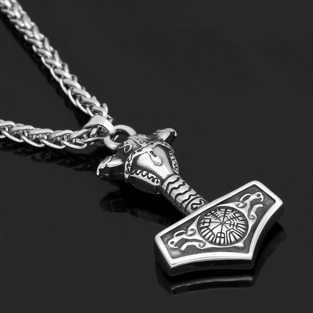 Vikings Thor&amp;#39;s Hammer Stainless Steel Necklace