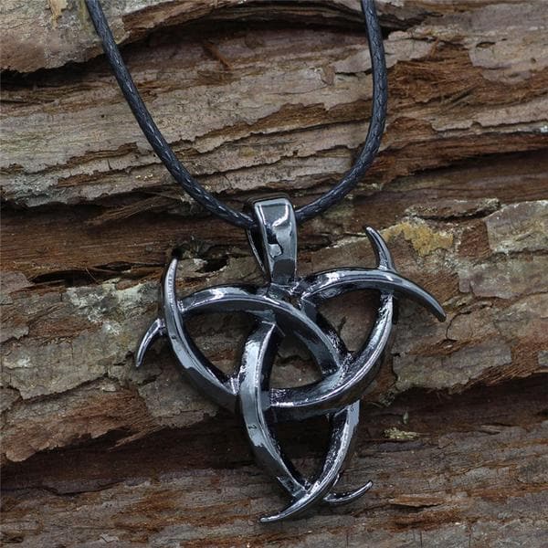 Vikings Triple Horn of Odin Stainless Steel Necklace