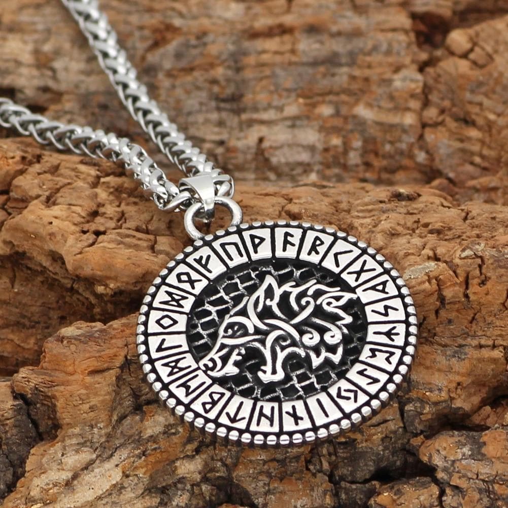 Viking Odin&amp;#39;s Wolf Stainless Steel Necklace