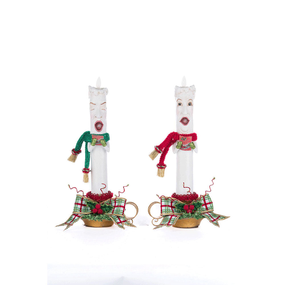 Village Of Holly Woods Caroling Candles Assortment of 2 by Katherine&amp;#39;s Collection