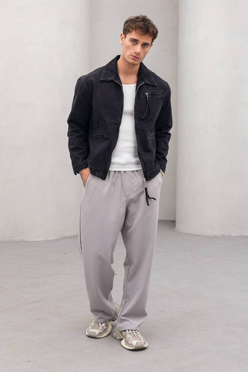 Vintage Washed Denim Jacket - Men&amp;#39;s Streetwear Casual Jean Jacket