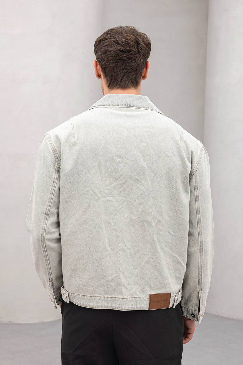 Vintage Washed Denim Jacket - Men&#39;s Streetwear Casual Jean Jacket