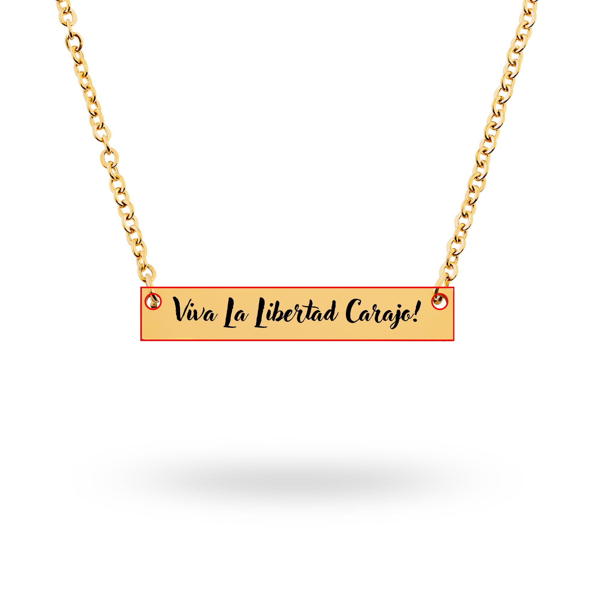 Viva La Libertad Carajo! Horizontal Bar Necklace - Javier Milei Inspired - 4LibertyShop.com