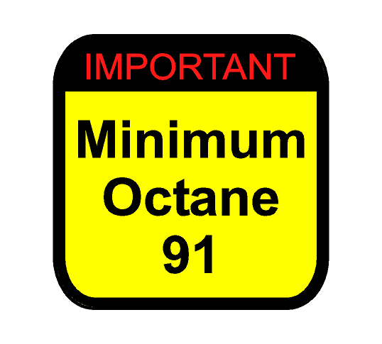 Warning Sticker Minimum Octane Rating (Pair) - Universal