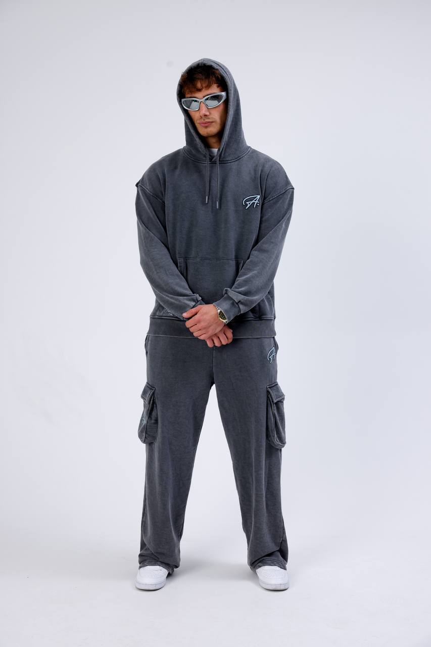 Unisex Washed Oversize Hoodie &amp;amp; Jogger Set - Heavyweight Tracksuit