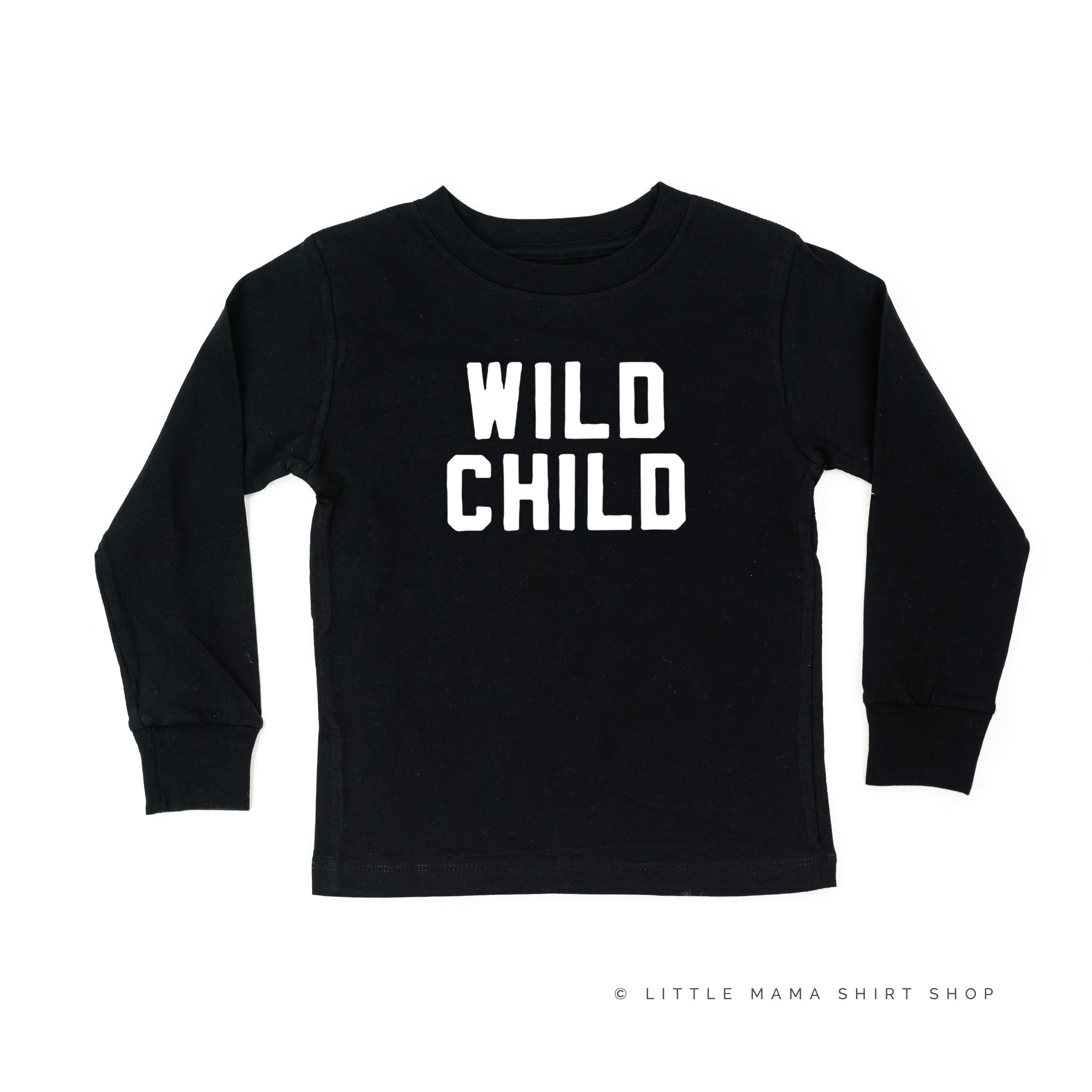Wild Child - Block Font - Child Long Sleeve Tee