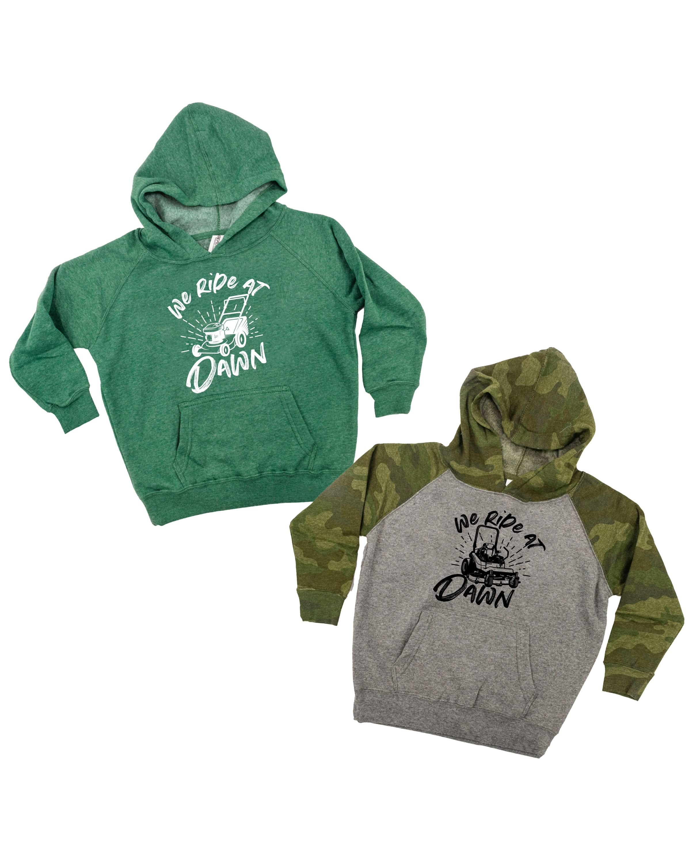 We Ride at Dawn - (Choose Your Mower) - Child Hoodie