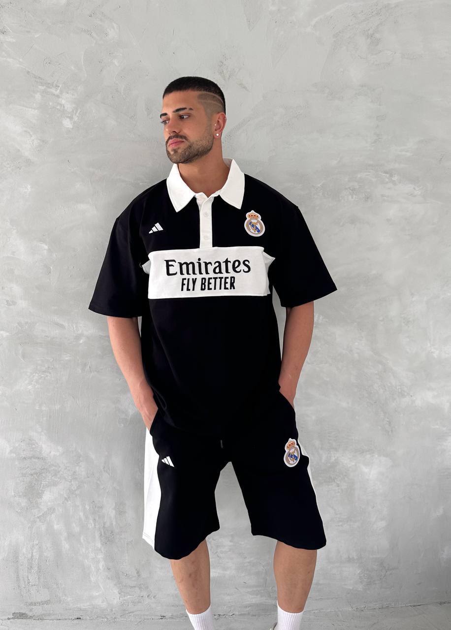 Elite Club Style Men&amp;#39;s Polo &amp;amp; Shorts Set – Tailored Athletic Look with Crest Detail