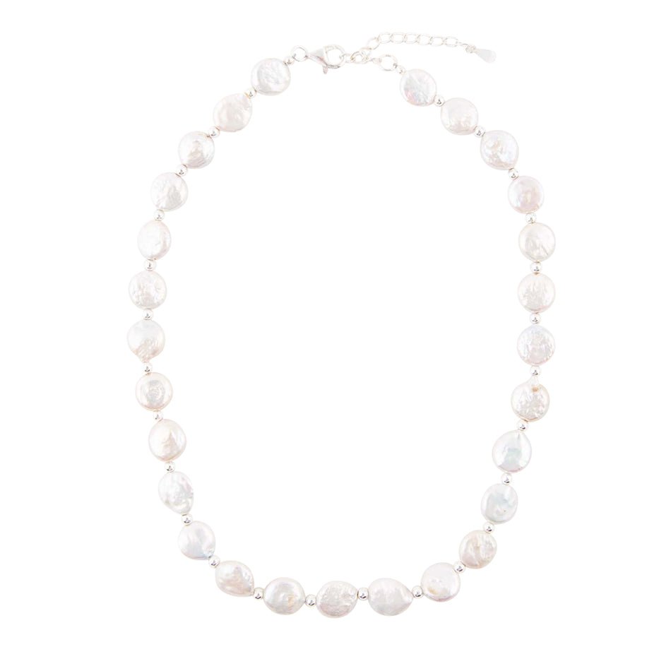 White Fresh Water Pearl Sterling Silver Necklace