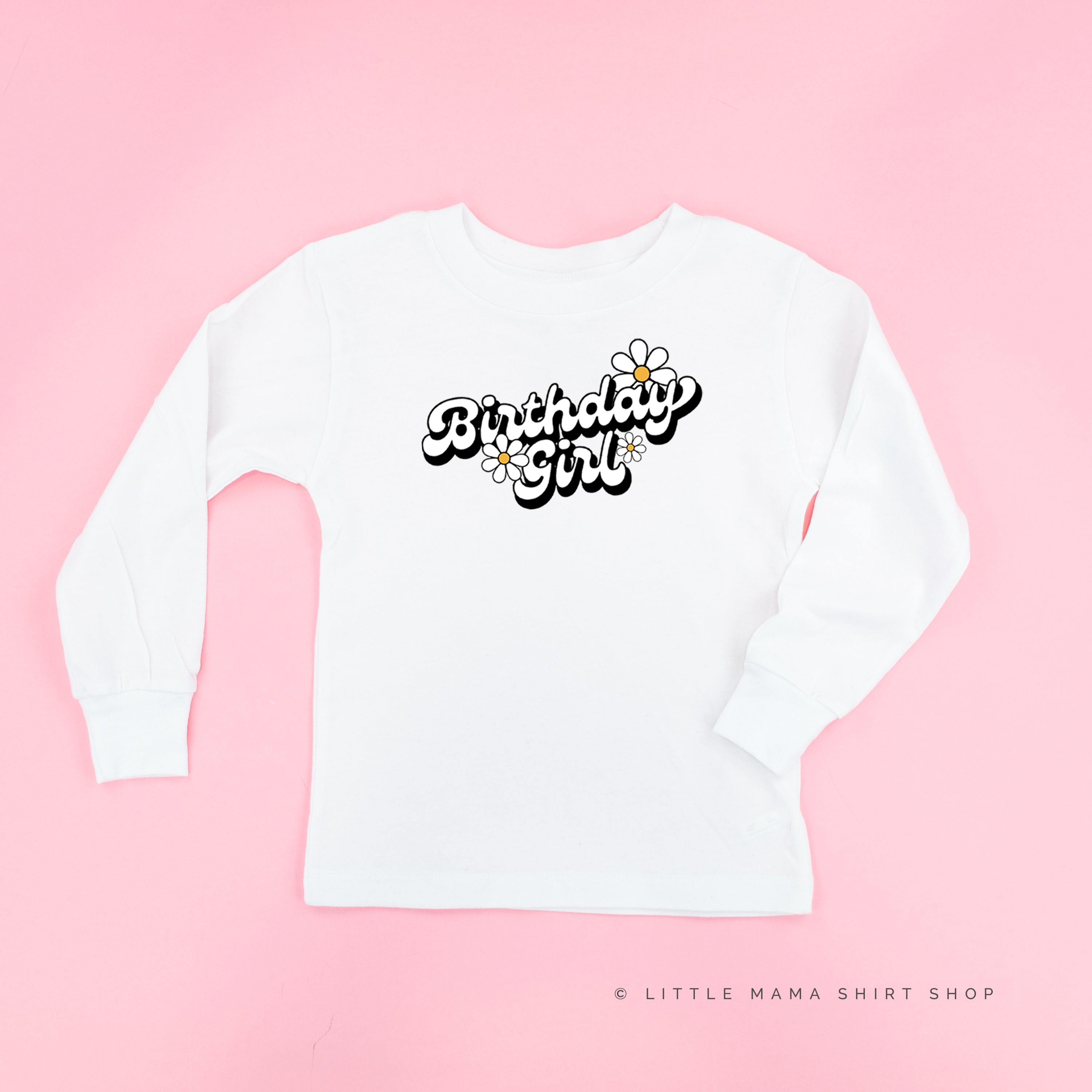 Daisy - Birthday Girl - w/ Full Daisy on Back - Child Long Sleeve Tee