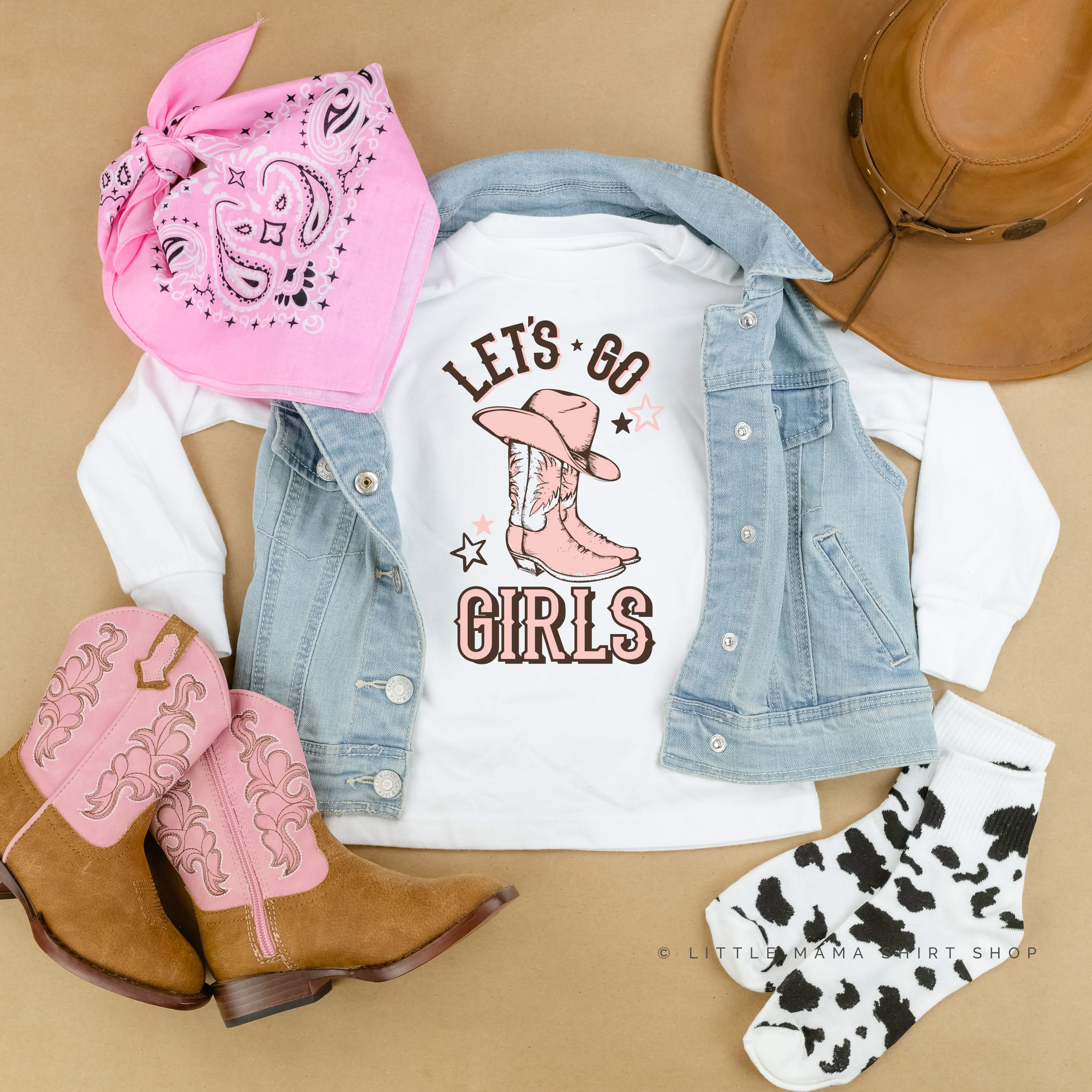Let&amp;#39;s Go Girls - (Cowgirl) - Child Long Sleeve Tee