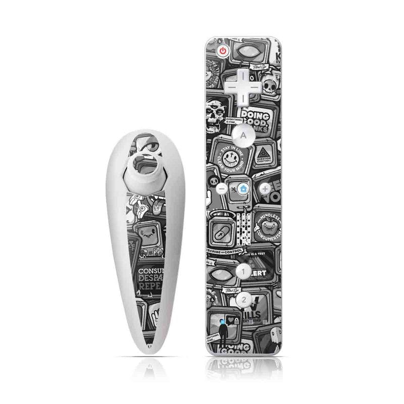 Distraction Tactic B&amp;amp;W - Nintendo Wii Nunchuk Skin