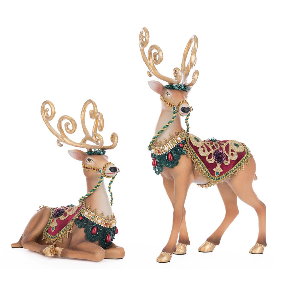 Winter Balsam and Berry Deer Assortment of 2 by Katherine&amp;#39;s Collection