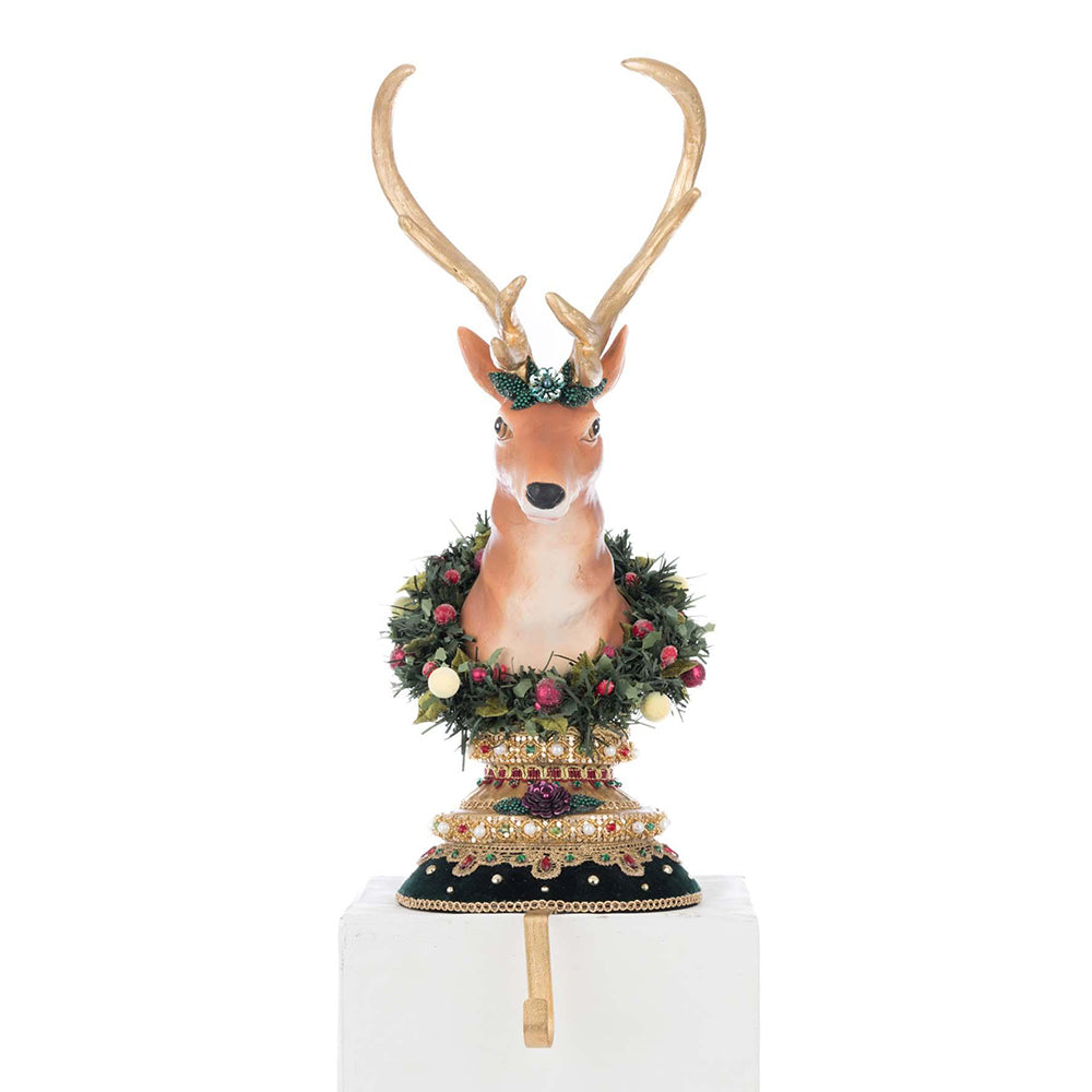 Winter Balsam and Berry Deer Stocking Holder by Katherine&amp;#39;s Collection