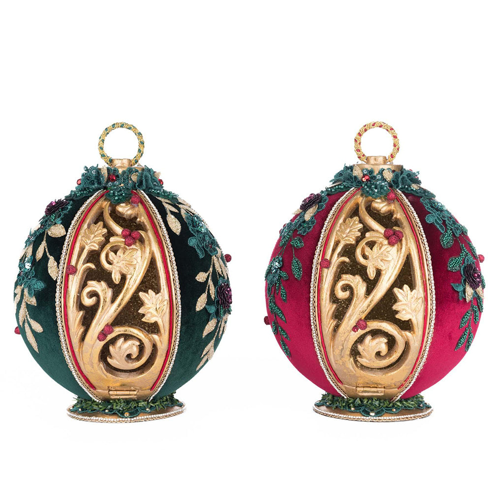 Winter Balsam and Berry Tabletop Ornaments With Tea Lights Assortment Of 2 by Katherine&amp;#39;s Collection