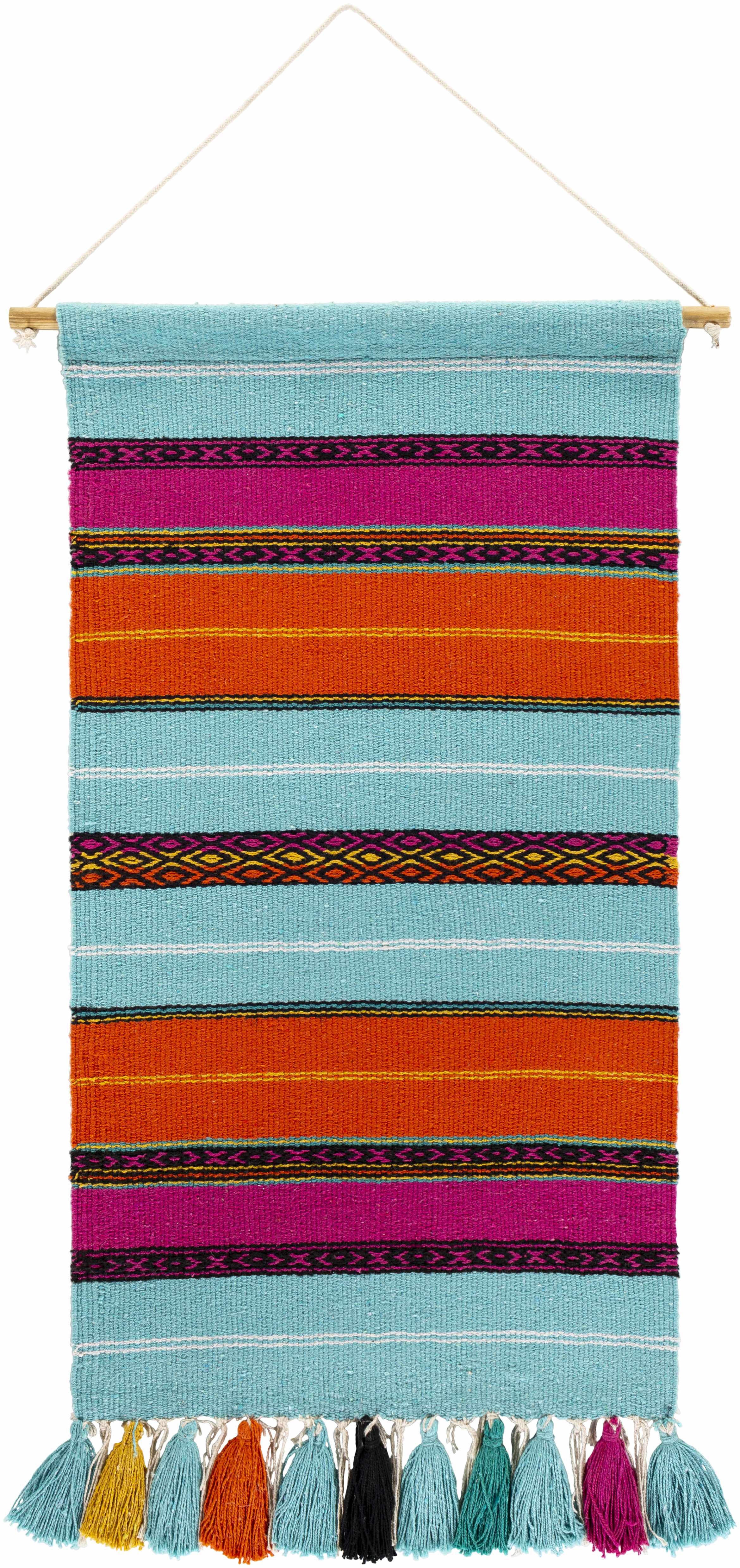 WIRI MULTICOLOR STRIPED TASSEL WALL HANGING
