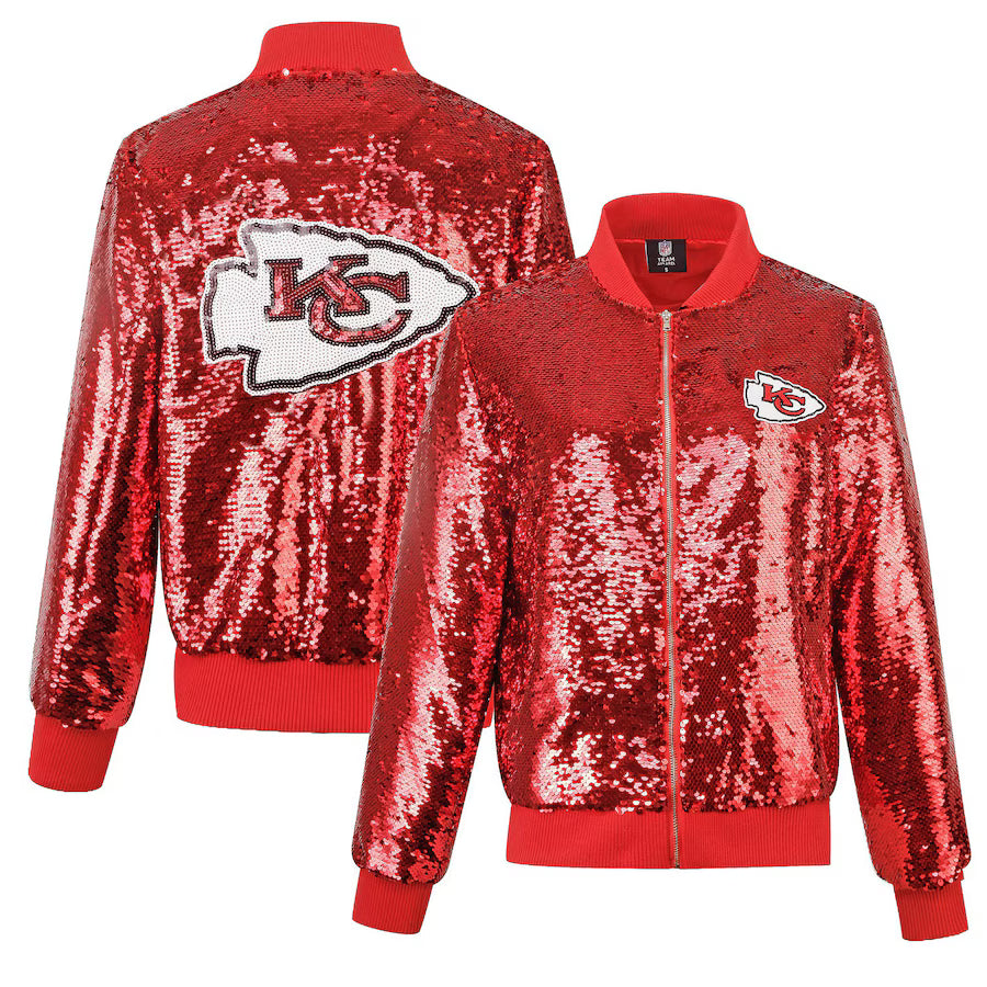 Women&amp;#39;s Kansas City Chiefs Cuce Red Full-Zip Sequin Jacket