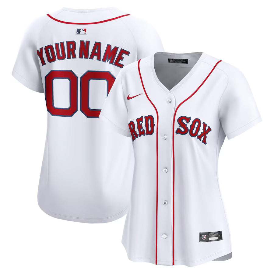 Women&amp;#39;s Boston Red Sox Nike White Home Limited Custom Jersey