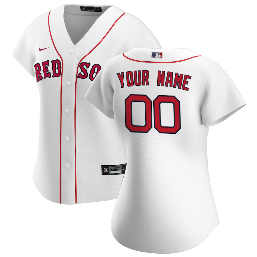 Women&amp;#39;s Boston Red Sox Nike White Home Replica Custom Jersey