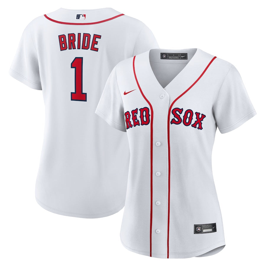 Women&amp;#39;s Boston Red Sox Nike White #1 Bride Home Replica Jersey