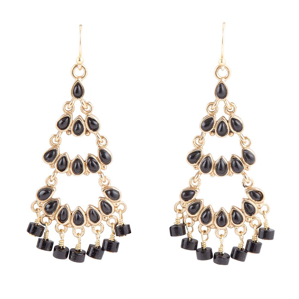 Xavier Black Onyx Chandelier Earrings