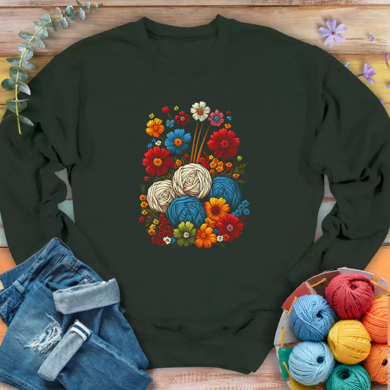 Yarn flower Sweatshirt