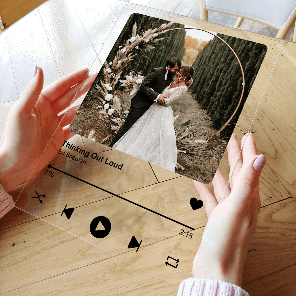 Custom Photo Your Favorite Song and Music | Personalized Gift For Couples, Valentine, Anniversary, Husband Wife, Girlfriend, Boyfriend, Her/Him | Acrylic Plaque