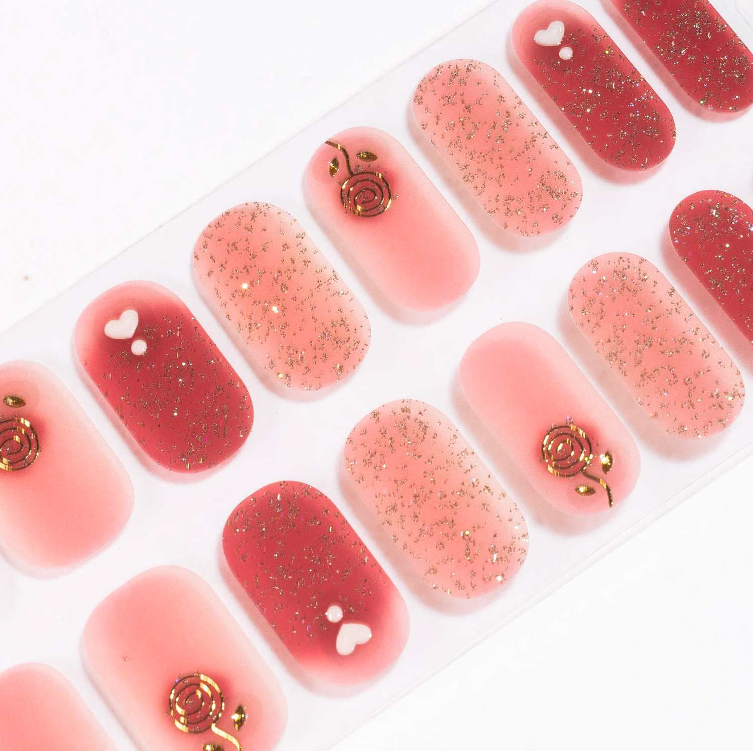 Heart Rose Gel Nails