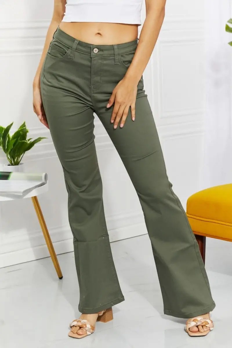 Lovesalve WS Olive High-Rise Bootcut Women&amp;#39;s Jeans: Comfortable, Stylish Denim