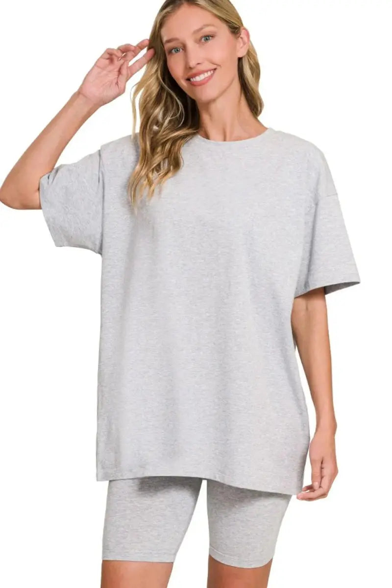 Trendsi Cotton Set Women&amp;#39;s Loungewear Top &amp;amp; Shorts Comfy, USA Shipped